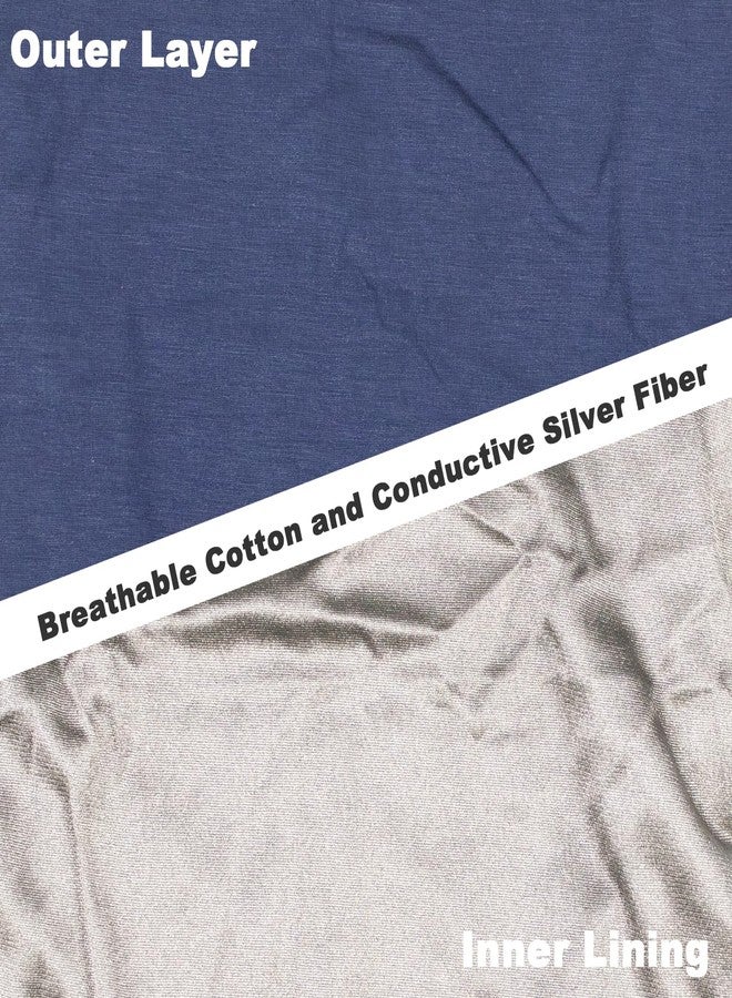 MAOOHON Protective Neck Gaiter with Elastic Silver Fabric, Blocking WiFi Router 5G Bluetooth, Neck Face Brain Protection. Multiple Ways to Wear(Blue) - Image 3